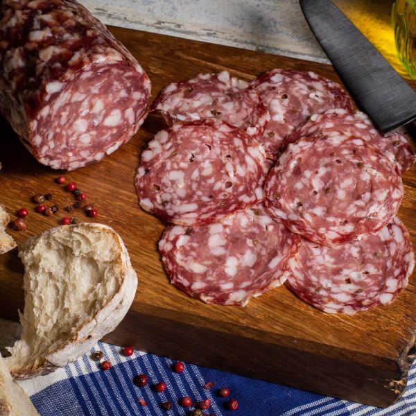 The Real Cure Dorset Whole Pink Peppercorn & Purbeck Cider Salami (approx 800g)(Free Range Pork)